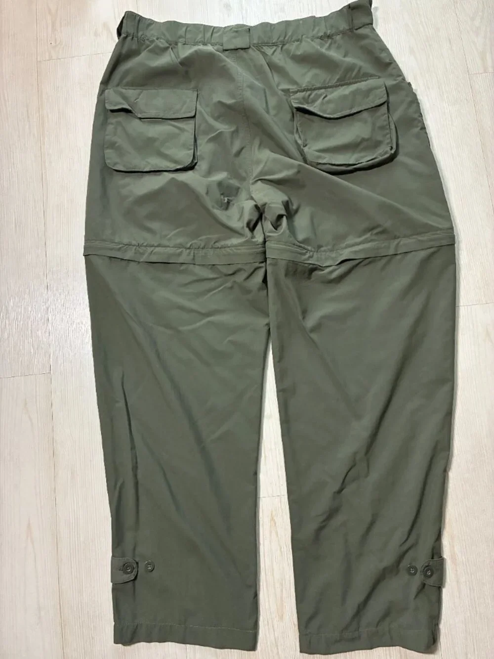 Cabela's Guidewear Men's Large Convertible Cargo Pants Green Zip Off Fishing